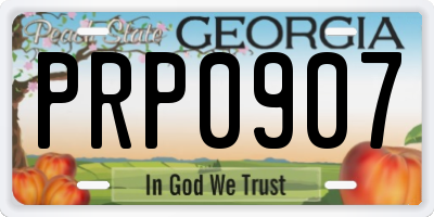 GA license plate PRP0907