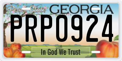 GA license plate PRP0924