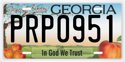 GA license plate PRP0951
