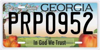 GA license plate PRP0952