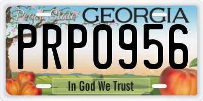 GA license plate PRP0956