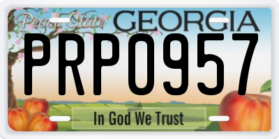 GA license plate PRP0957