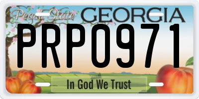 GA license plate PRP0971