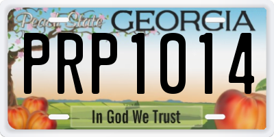GA license plate PRP1014