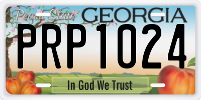 GA license plate PRP1024
