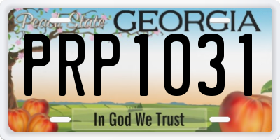 GA license plate PRP1031