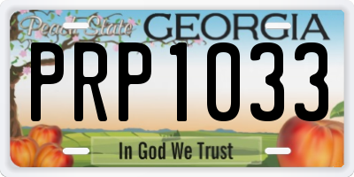 GA license plate PRP1033