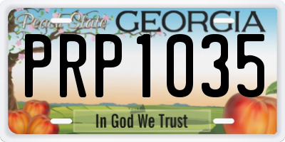 GA license plate PRP1035