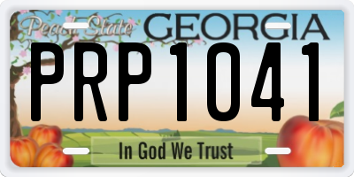 GA license plate PRP1041