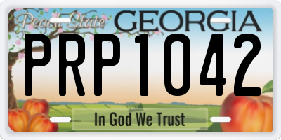 GA license plate PRP1042