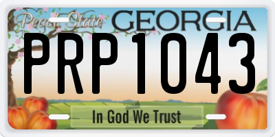 GA license plate PRP1043