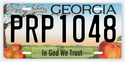 GA license plate PRP1048