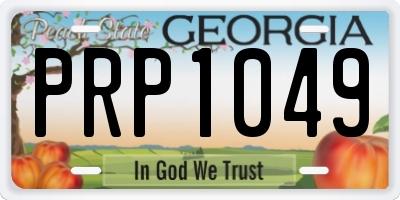 GA license plate PRP1049