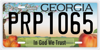 GA license plate PRP1065