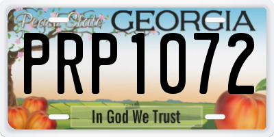 GA license plate PRP1072