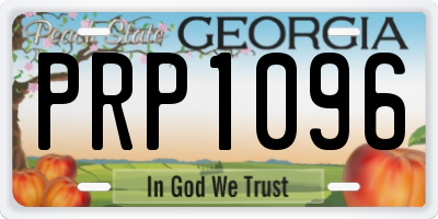 GA license plate PRP1096