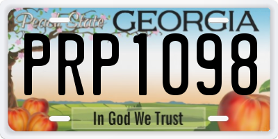 GA license plate PRP1098