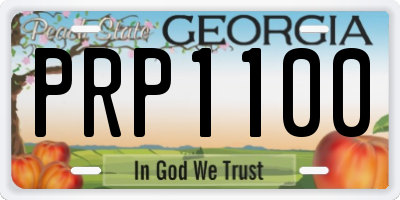 GA license plate PRP1100