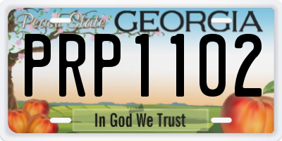 GA license plate PRP1102