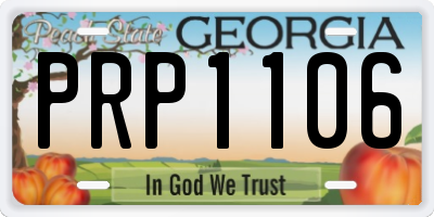 GA license plate PRP1106