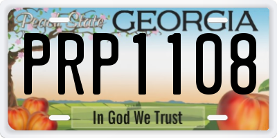 GA license plate PRP1108