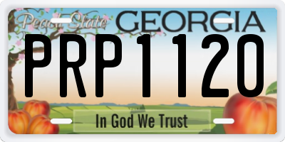 GA license plate PRP1120