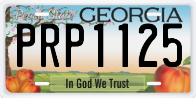 GA license plate PRP1125