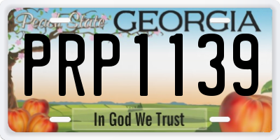 GA license plate PRP1139