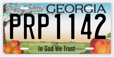 GA license plate PRP1142