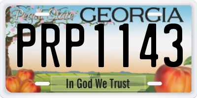 GA license plate PRP1143