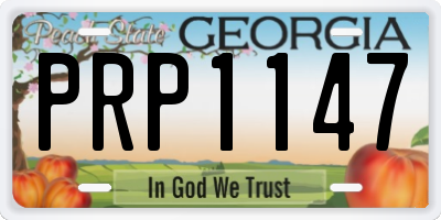GA license plate PRP1147