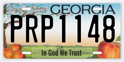 GA license plate PRP1148