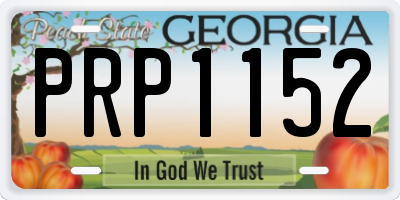 GA license plate PRP1152