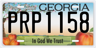 GA license plate PRP1158
