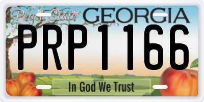 GA license plate PRP1166
