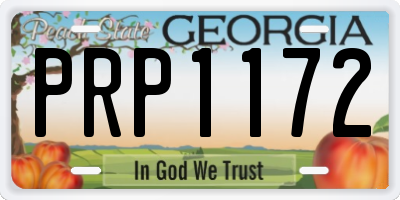 GA license plate PRP1172