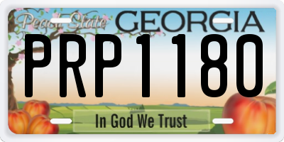 GA license plate PRP1180