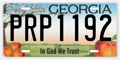 GA license plate PRP1192