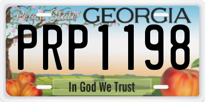 GA license plate PRP1198