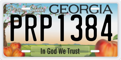 GA license plate PRP1384