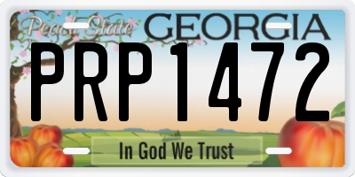 GA license plate PRP1472