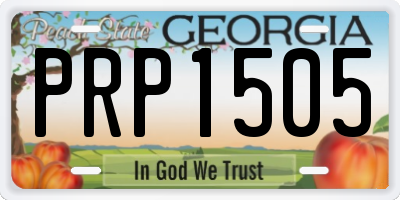 GA license plate PRP1505