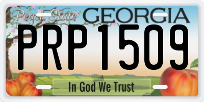 GA license plate PRP1509
