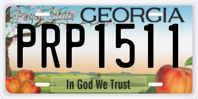 GA license plate PRP1511