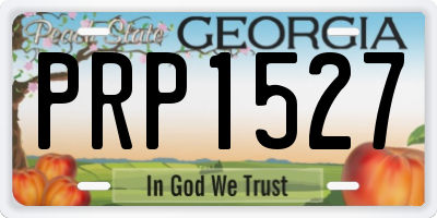 GA license plate PRP1527