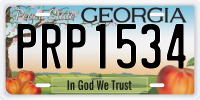 GA license plate PRP1534
