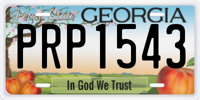 GA license plate PRP1543