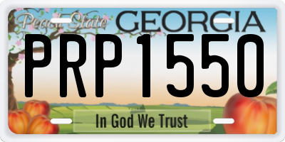 GA license plate PRP1550