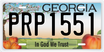 GA license plate PRP1551