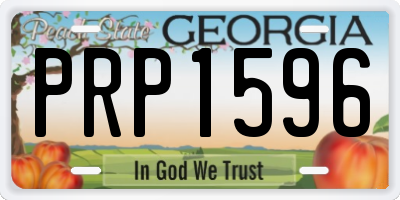 GA license plate PRP1596
